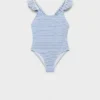 Maillot de bain rayé à volants Maillot de bain rayé à volants