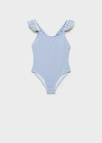 Maillot de bain rayé à volants