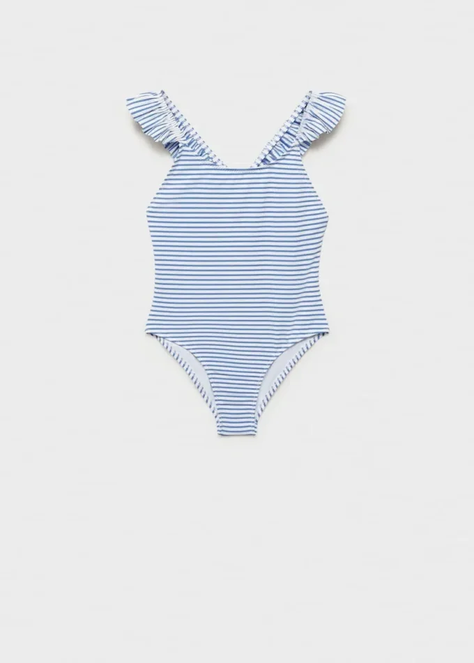Maillot de bain rayé à volants Maillot de bain rayé à volants