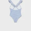 Maillot de bain rayé à volants Maillot de bain rayé à volants