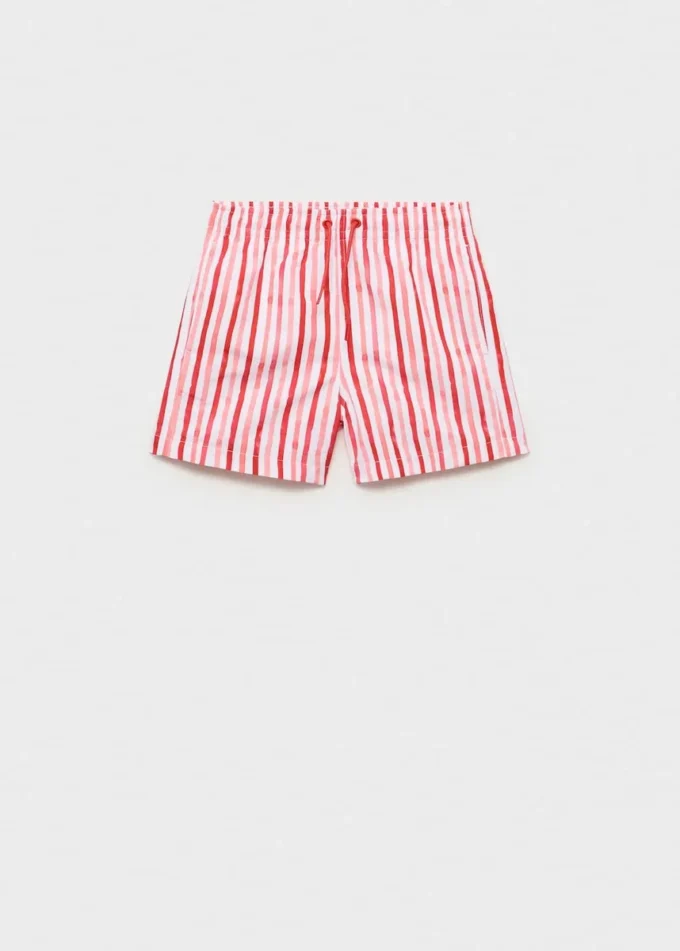 Maillot de bain à rayures et cordon de serrage Maillot de bain à rayures et cordon de serrage