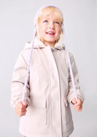 Manteau caoutchouté avec doublure effet fourrure