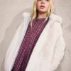 Manteau à capuche effet fourrure