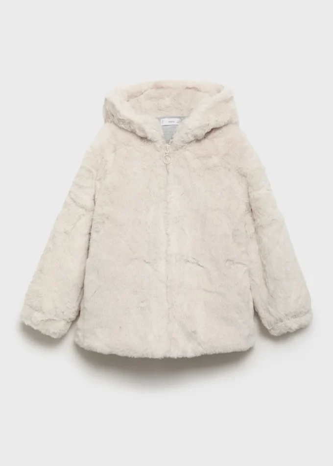 Manteau à capuche effet fourrure