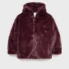 Manteau à capuche effet fourrure