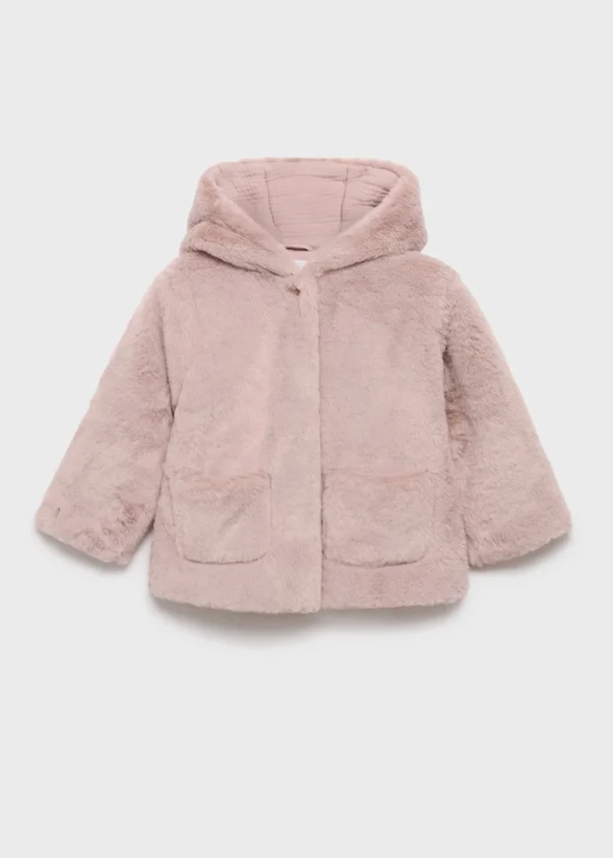 Manteau à capuche effet fourrure
