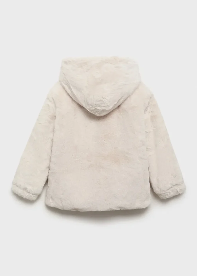 Manteau à capuche effet fourrure