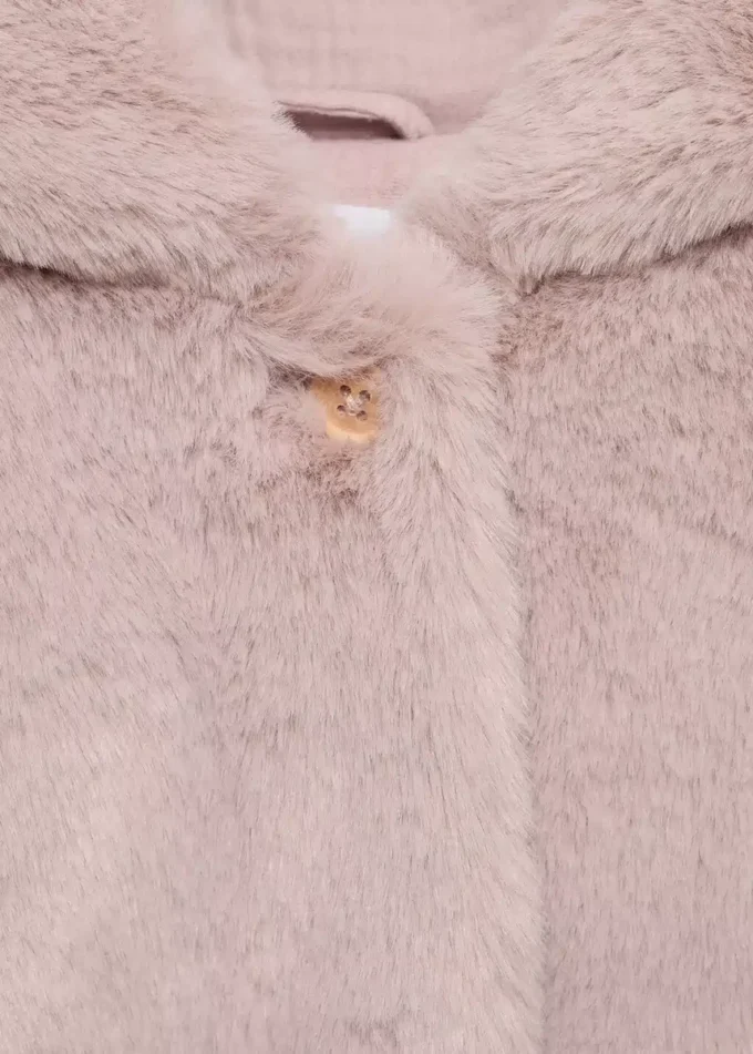 Manteau à capuche effet fourrure