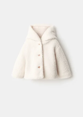 Manteau à capuche effet peau de mouton