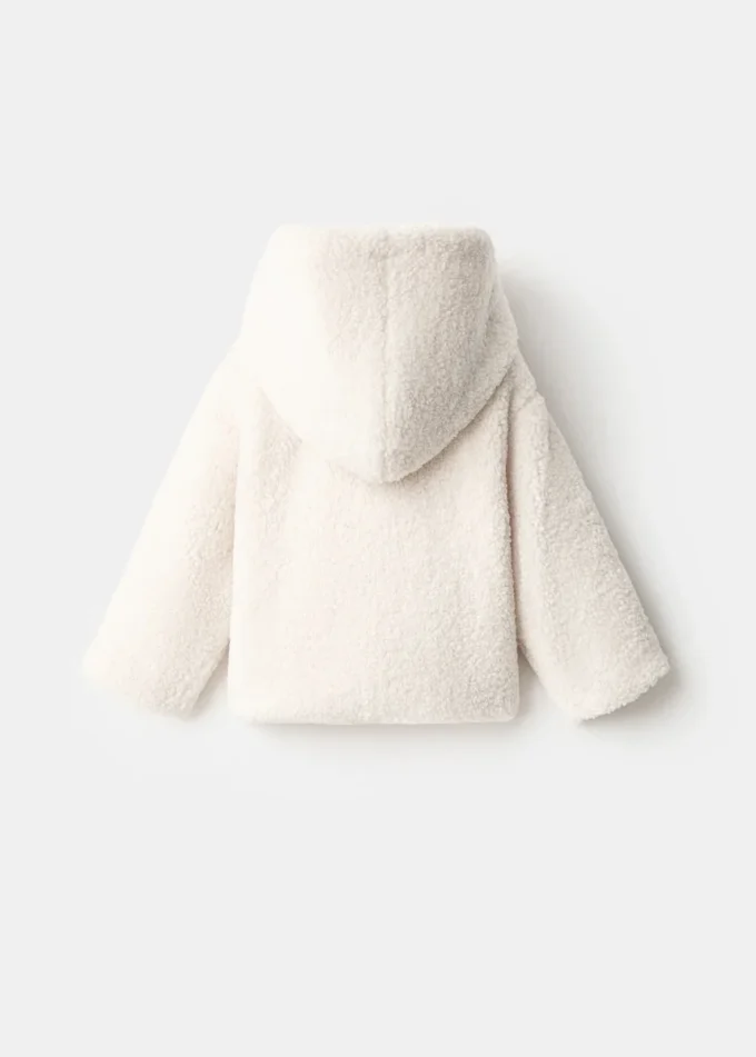 Manteau à capuche effet peau de mouton