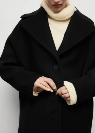 Manteau court oversize en laine