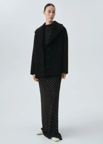 Manteau court oversize en laine