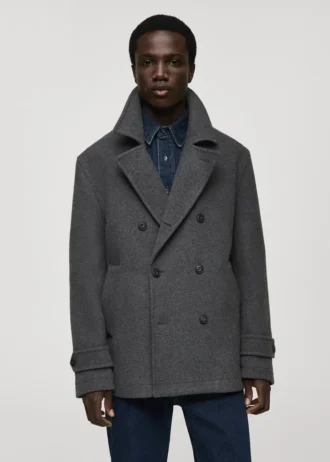 Manteau croisé en laine