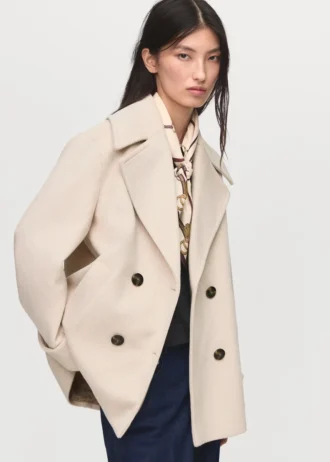 Manteau croisé en laine mélangée