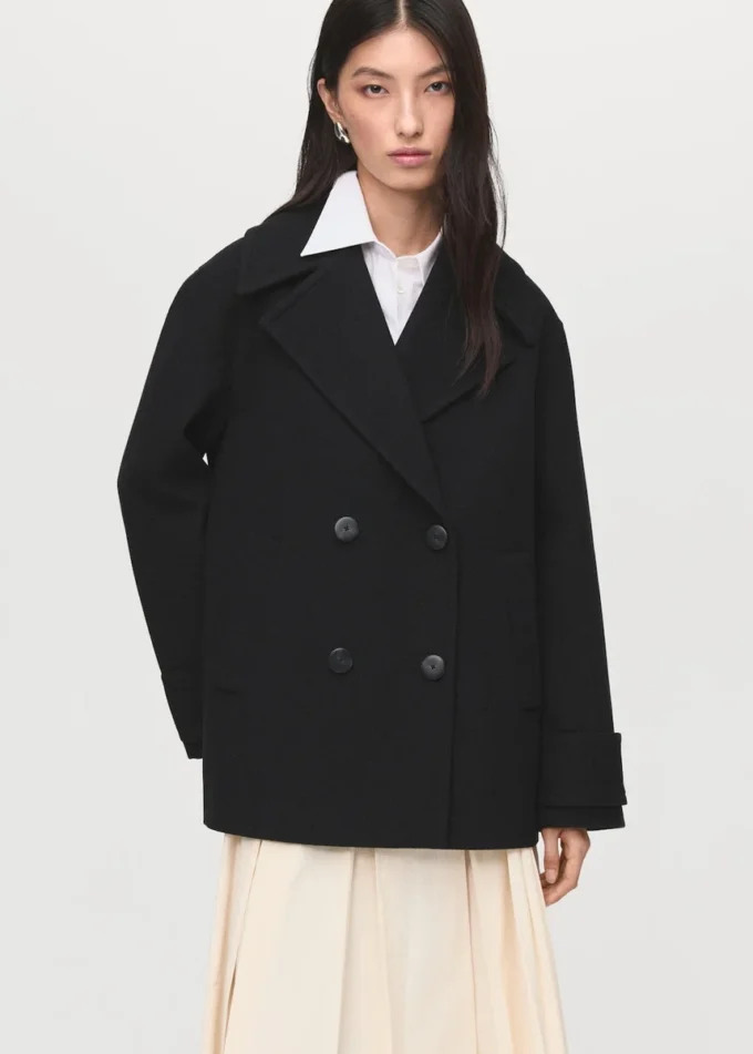 Manteau croisé en laine mélangée Manteau croisé en laine mélangée