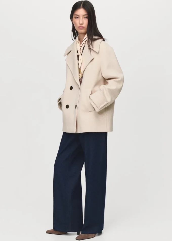 Manteau croisé en laine mélangée Manteau croisé en laine mélangée