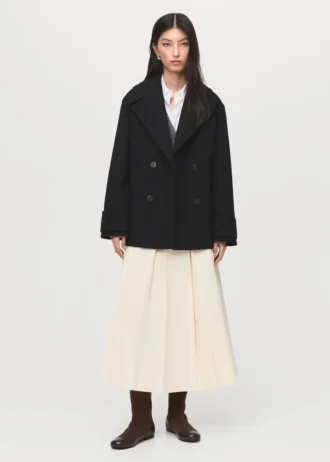 Manteau croisé en laine mélangée