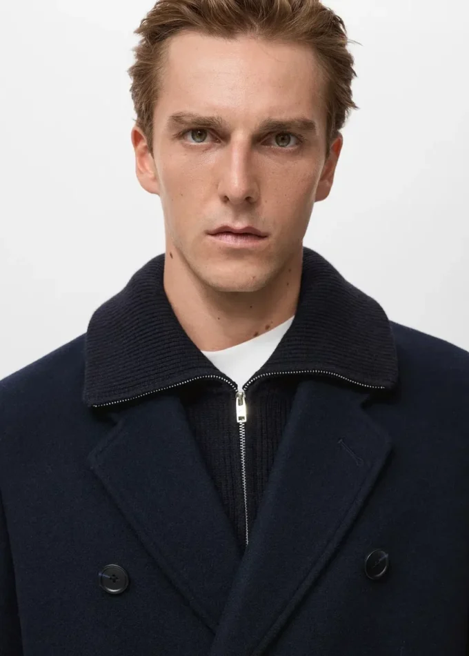 Manteau croisé en laine mélangée Manteau croisé en laine mélangée