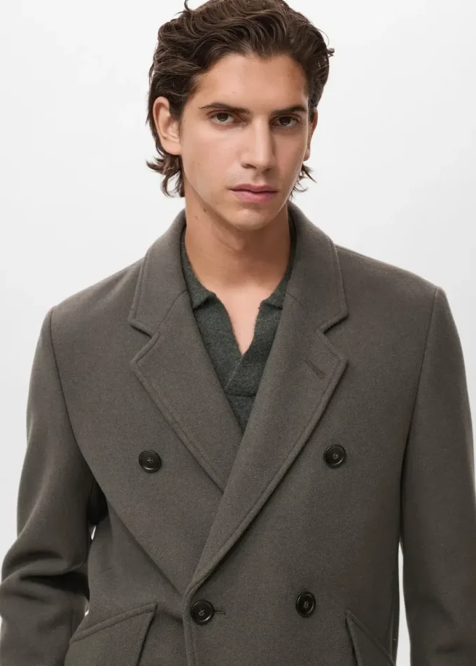 Manteau croisé en laine mélangée Manteau croisé en laine mélangée