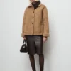 Manteau effet cuir en fausse peau lainée
