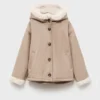 Manteau effet fourrure et daim