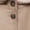 Manteau effet fourrure et daim