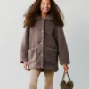 Manteau effet peau lainée