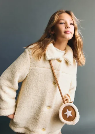 Manteau effet peau lainée