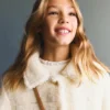 Manteau effet peau lainée
