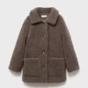 Manteau effet peau lainée