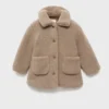Manteau effet peau lainée