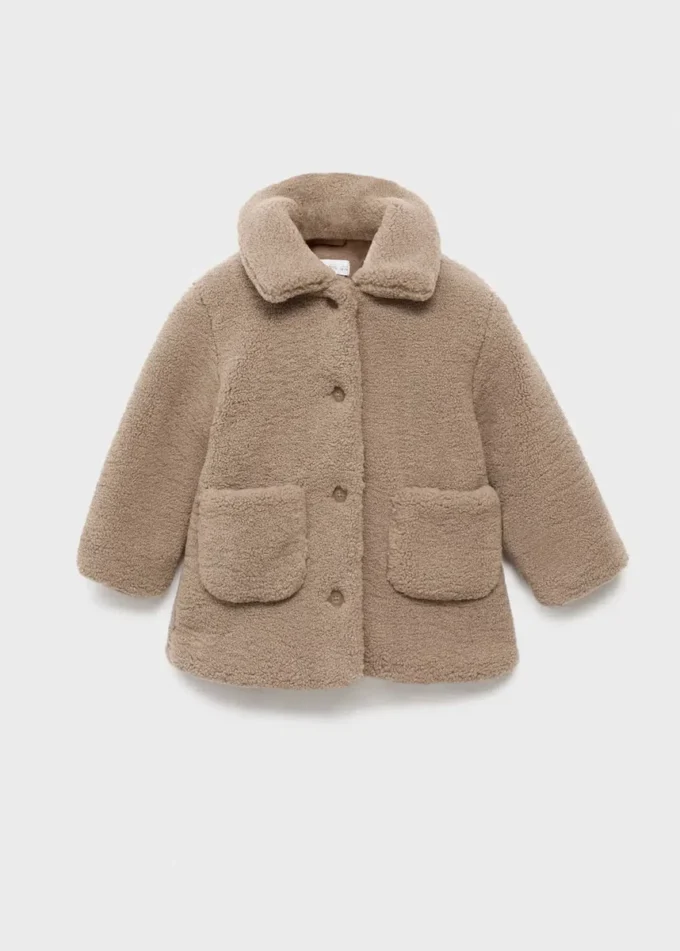 Manteau effet peau lainée
