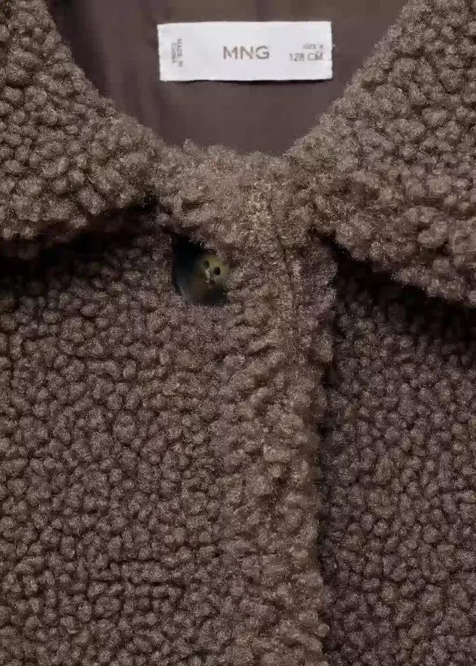 Manteau effet peau lainée
