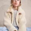 Manteau effet peau lainée