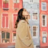 Manteau en fausse fourrure avec boutons