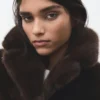 Manteau en fausse fourrure avec revers