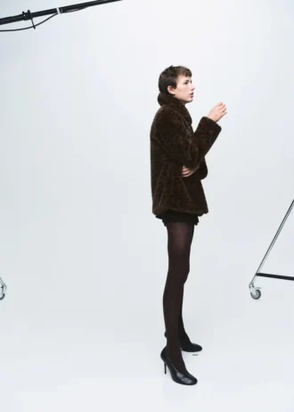 Manteau en fausse fourrure léopard