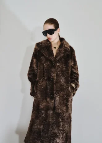 Manteau en fausse fourrure texturée