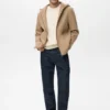 Manteau en laine avec capuche