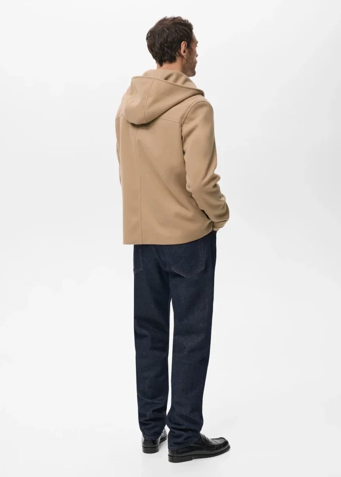 Manteau en laine avec capuche
