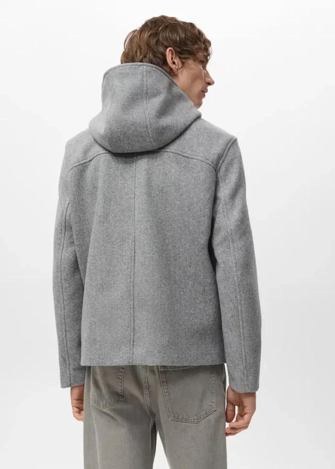 Manteau en laine avec capuche