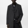 Manteau en laine avec col intérieur amovible Manteau en laine avec col intérieur amovible