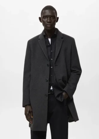 Manteau en laine avec col intérieur amovible Manteau en laine avec col intérieur amovible