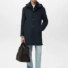 Manteau en laine avec col intérieur amovible