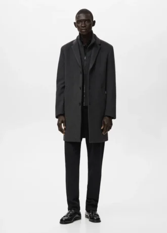 Manteau en laine avec col intérieur amovible Manteau en laine avec col intérieur amovible