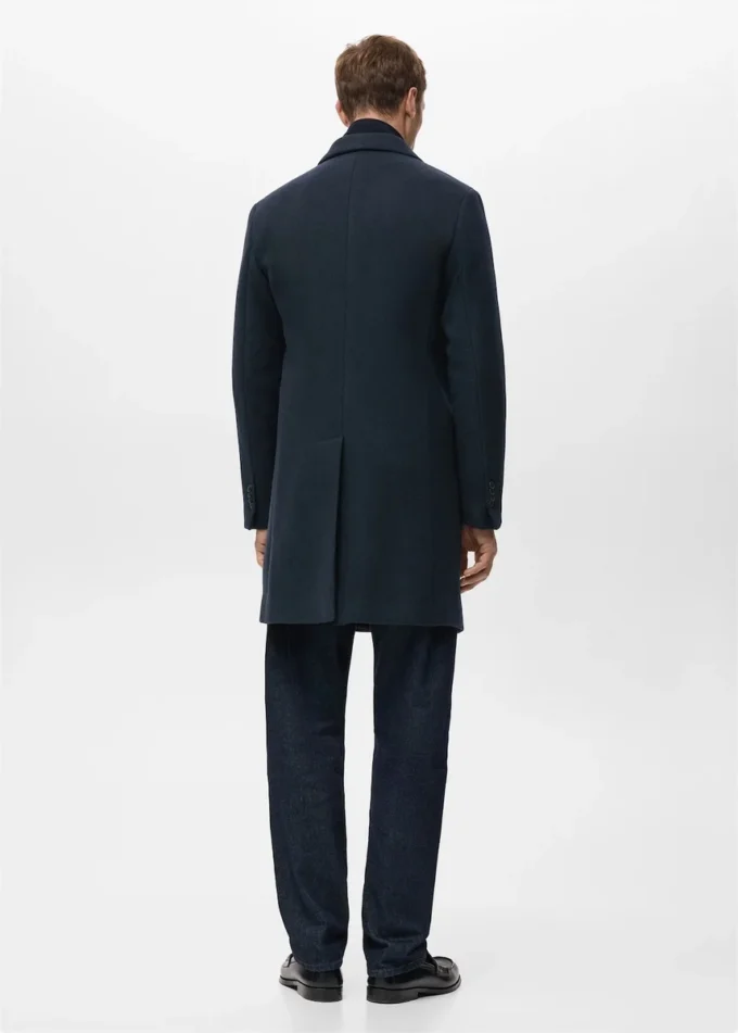 Manteau en laine avec col intérieur amovible