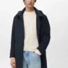 Manteau en laine avec col intérieur amovible