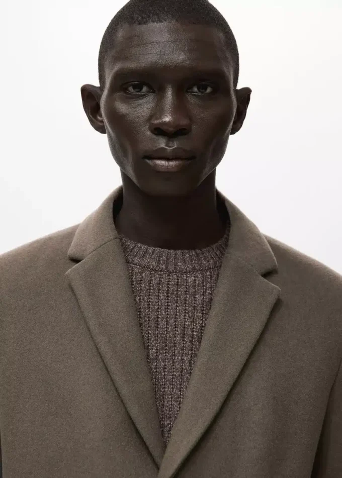 Manteau en laine avec col intérieur amovible