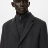 Manteau en laine avec col intérieur amovible Manteau en laine avec col intérieur amovible