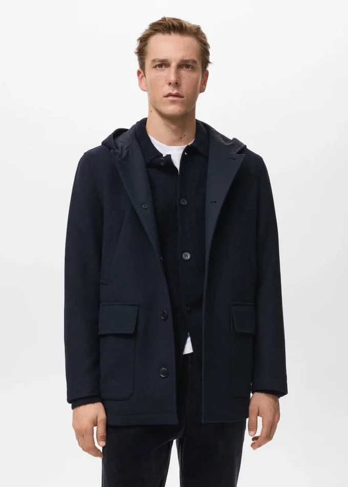 Manteau en laine à capuche Manteau en laine à capuche